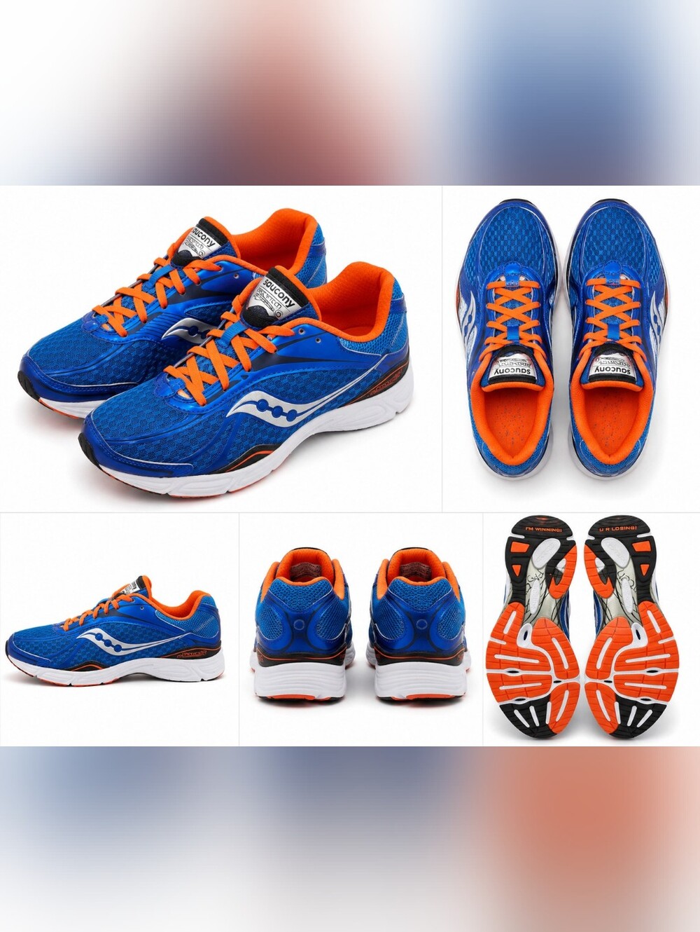 Saucony Fastwitch 6 Running Shoes Men’s Size 9.5 Blue Orange Lightweight Trainer